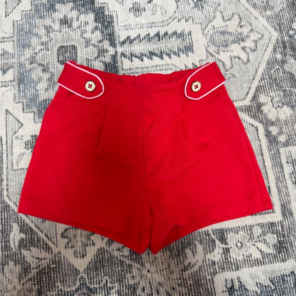 Janie and Jack Red Button-Trim Sailor Shorts